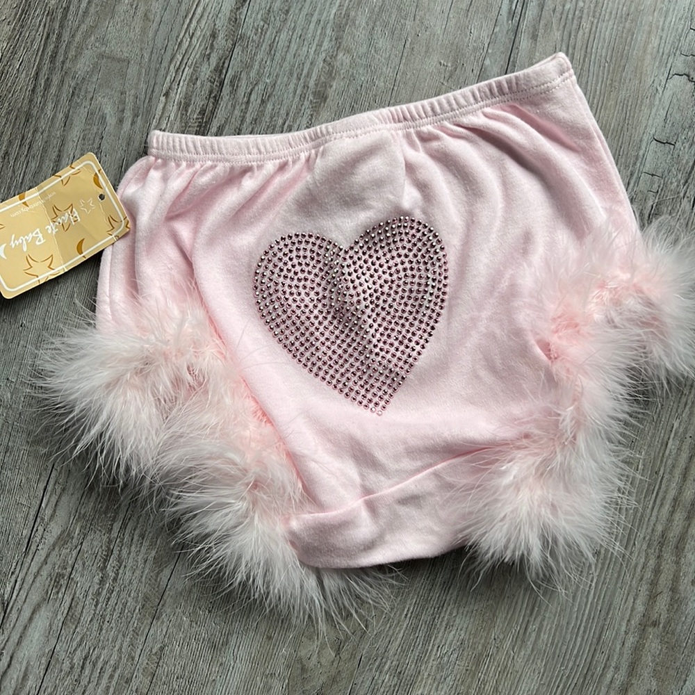 Heart Rhinestone Valentines Diaper Cover